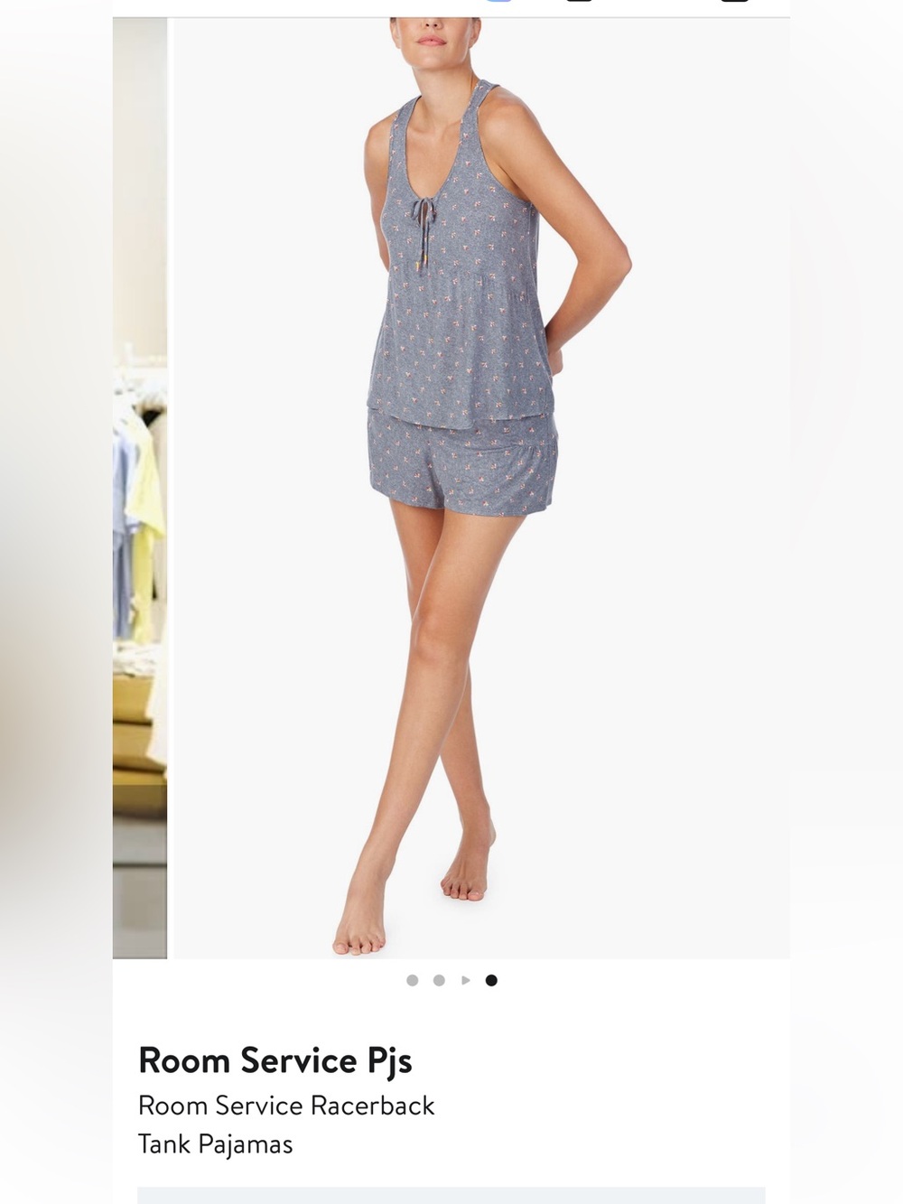 Room Service Racerback Tank & Short Pajama Set - Blue Floral